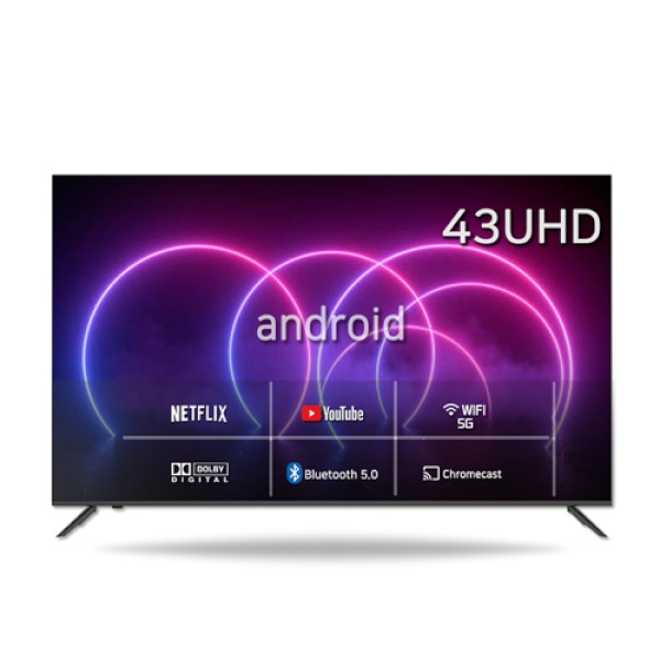 43인치 안드로이드 UHD 스마트 TV MR4304GGPT PREMIUM 탁상형 스탠드 (브라켓포함)
