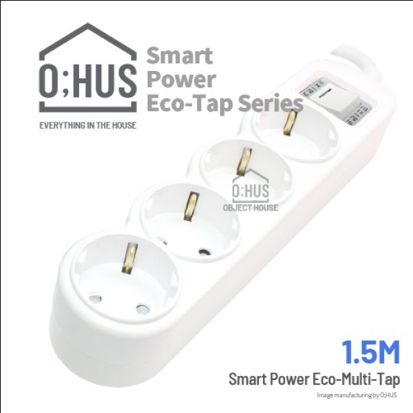 [O;HUS] 오후스 Eco-Tap series 일반형 4구 선길이 1.5M/휴대용 에코파우치 증정