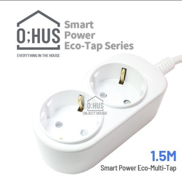 [O;HUS] 오후스 Eco-Tap series 일반형 2구 선길이 1.5M/휴대용 에코파우치 증정