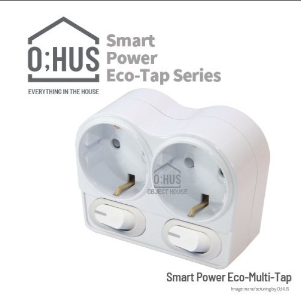 [O;HUS] 오후스 Eco-Tap series 절전형 L-TYPE 2구 에코탭/휴대용 에코파우치 증정