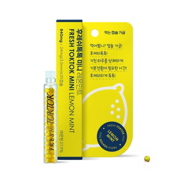 후레쉬톡톡 먹는 향수 캡슐 가글 구취 입냄새 제거제 구강청결제 (레몬민트)