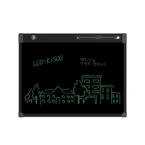 지니큐 15인치 대형 LCD전자노트 전자보드 전자칠판 메모보드 낙서장 드로잉패드 LCD-K1500