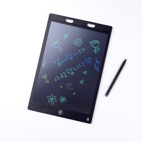 지니큐 LCD-K1200C 12인치전자노트 컬러글씨 전자보드 전자칠판 메모장 낙서장 드로잉