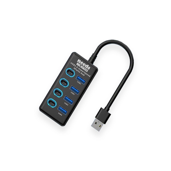 니즈 NDS-USB353 (USB허브/4포트) [블랙] ▶ [무전원/USB3.0] ◀
