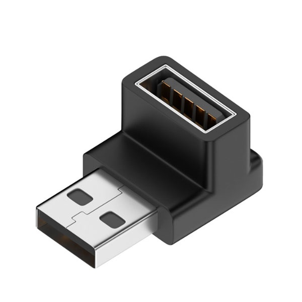 USB-A 3.0 to USB-A 3.0 M/F 연장젠더, 하향 90도 꺽임, T-USB3-AMAFD [블랙]