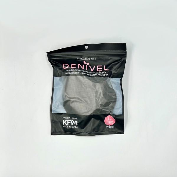데니벨 KF94 국산 새부리형 컬러 대형 마스크 25매입 패션 데일리 블랙
