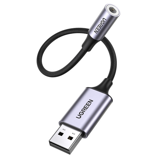 USB-A 2.0 to 3.5 스테레오 M/F 변환케이블, 4극 외장형 사운드카드 U-30757