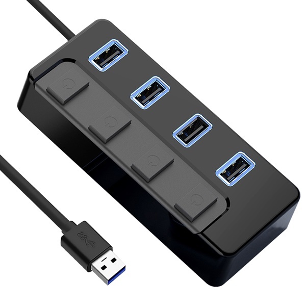 TGIC TGHUB-320 개별전원 (USB허브/4포트) [블랙] ▶ [무전원/USB3.0] ◀