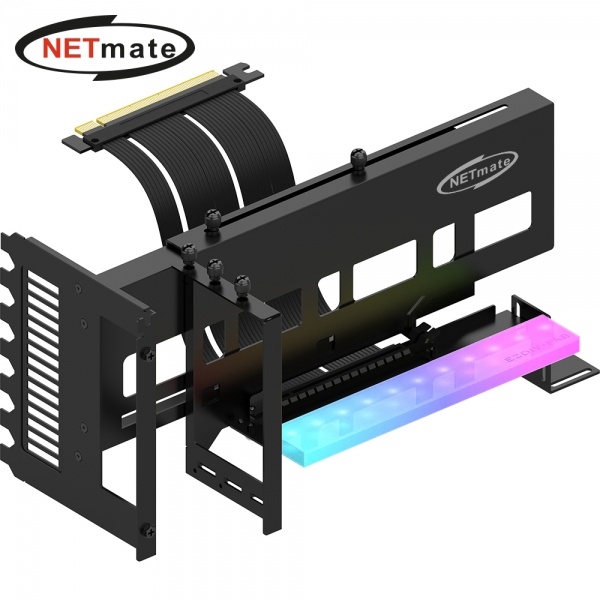 넷메이트 PCI-E 4.0 라이저 케이블 ARGB 지지대 키트 (블랙) [NM-HPI33312]
