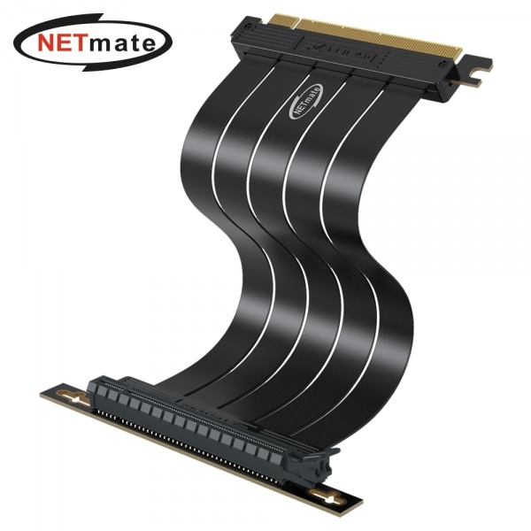 넷메이트 PCI-E 4.0 라이저 케이블 200mm (블랙/90도) [NM-DPC172]