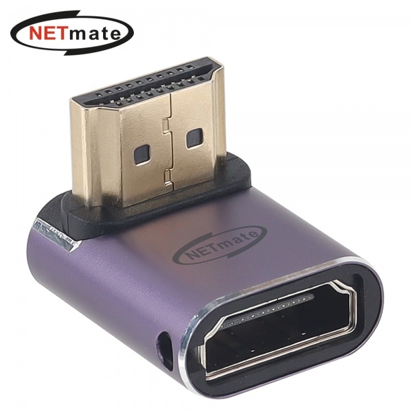 넷메이트 HDMI 2.1 M/F 젠더 [아래쪽 꺾임] [NM-HG2104]