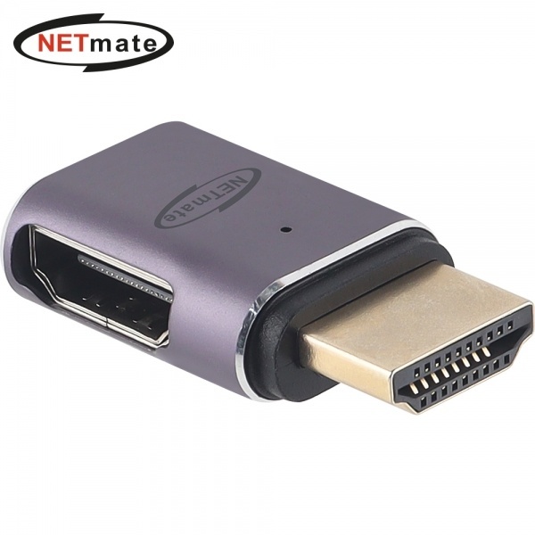넷메이트 HDMI 2.1 M/F 젠더 [오른쪽 꺾임] [NM-HG2102]