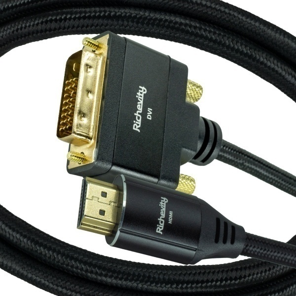 HDMI 2.0 to DVI-D 듀얼 변환케이블, [블랙메탈/5M]
