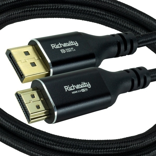 DisplayPort 1.2 to HDMI 2.0 액티브 타입 변환케이블, [블랙메탈/5M]
