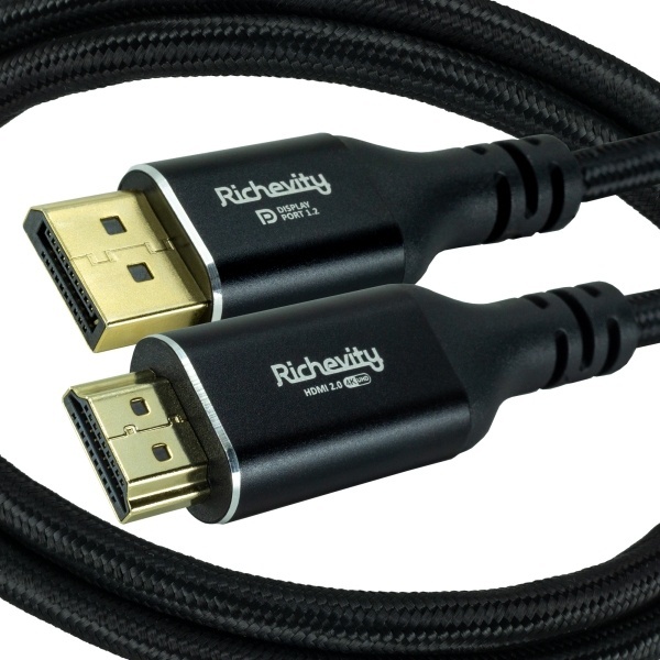 DisplayPort 1.2 to HDMI 2.0 액티브 타입 변환케이블, [블랙메탈/1M]