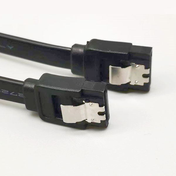 SATA3 ㅡ자형 플랫 케이블 락킹 커넥터 38Cm 블랙 [T-SATA3-S38B]