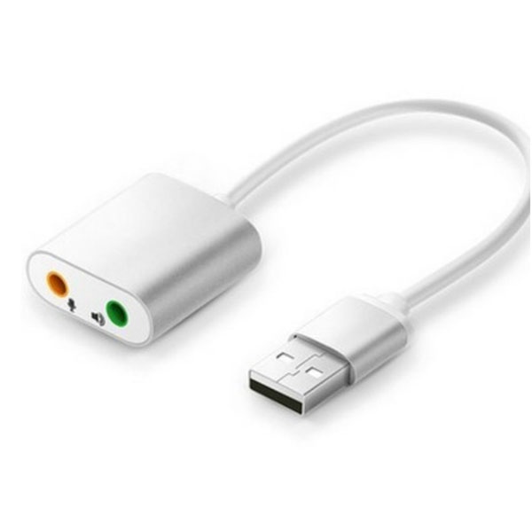 USB Virtual 7.1 채널 사운드 카드 케이블형 실버메탈 [T-USOUND71CS]