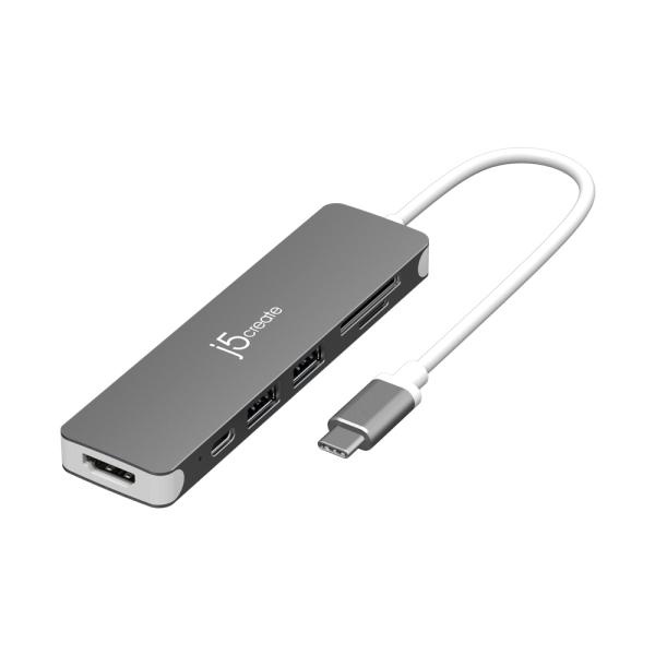 JCD353 USB-C to 4K HDMI 6in1 (USB허브/6포트) ▶ [무전원/C타입] ◀