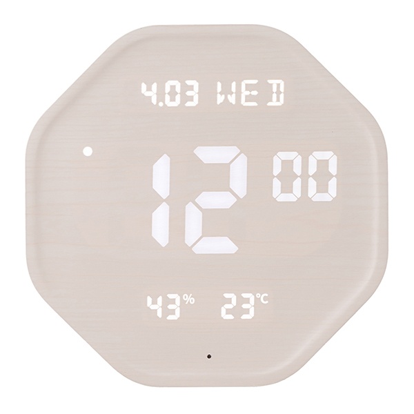 플라이토 무선 루나 헥사곤 온습도 와이파이 LED벽시계