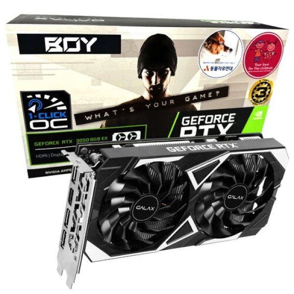갤럭시 BOY GeForce RTX 3050 EX BLACK D6 6GB