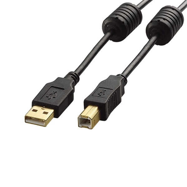 엘레컴 노이즈필터 USB AM-BM 케이블 U2C-BF07BK  0.7M