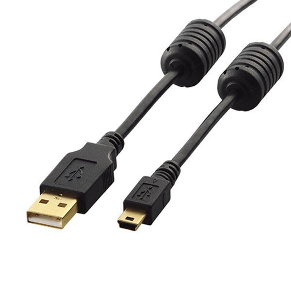 엘레컴 노이즈필터 USB 미니5핀 케이블 U2C-MF05BK 0.5M