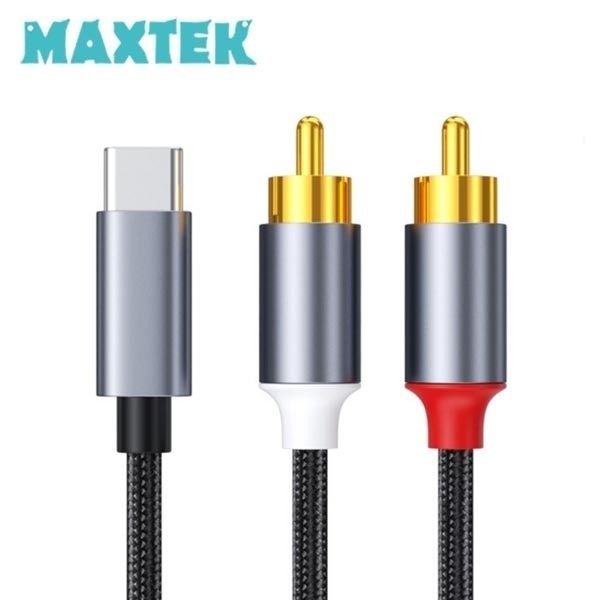 맥스텍 USB Type-C to 2RCA 스테레오 오디오 케이블 2M [MT497]