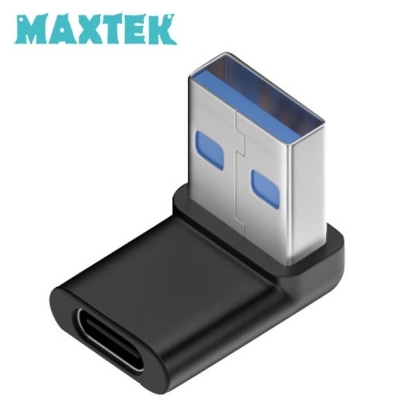 맥스텍 USB3.1 to C타입 M/F 연장 변환 젠더 하향 90도 꺽임 [MT484]