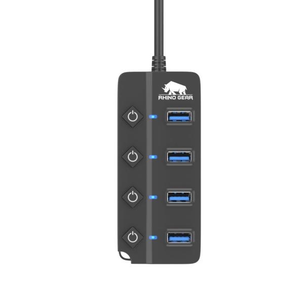 라이노기어 RG-HUB304 블랙  (USB허브/4포트) ▶ [무전원/USB3.0] ◀
