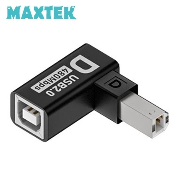 맥스텍 USB 2.0 B타입 연장 젠더 Type-B 5V 2A [하향 90도 꺽임] [MT591]