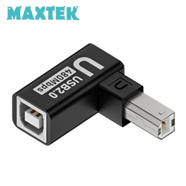 맥스텍 USB 2.0 B타입 연장 젠더 Type-B 5V 2A [상향 90도 꺽임] [MT590]