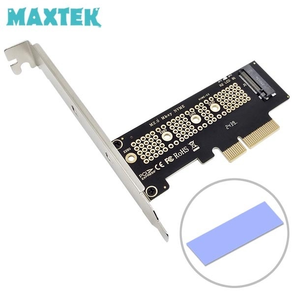 맥스텍 NVMe M.2 SSD 확장카드 PCI-Express x4 인터페이스 써멀패드 포함 [MT835]