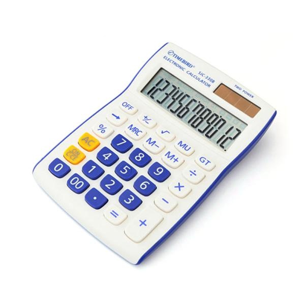 일반용 사무용 12단 전자 계산기 SJC-330R SJC-330B OFF버튼 한글설명서지원 %