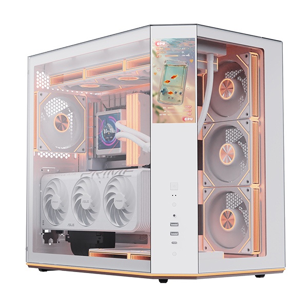 UD51L 엑시드 LCD 강화유리 ARGB BTF [미들타워] [화이트]