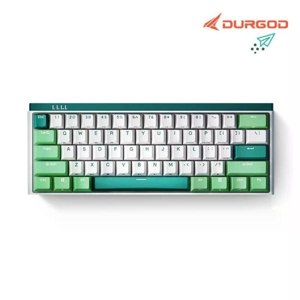 유,무선,블루투스 기계식 키보드, 듀가드 DURGOD K330W  [텐키리스] 민트 은축