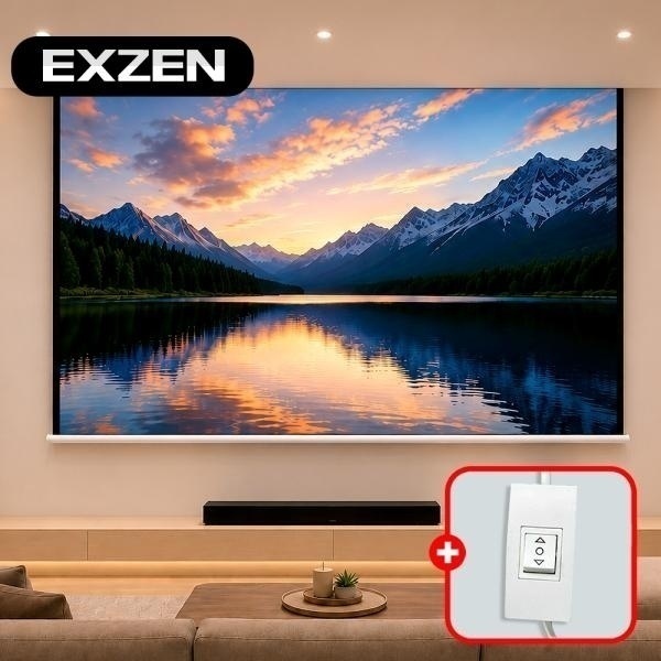 엑스젠 전동스크린 매립형 4:3 가정용 학원용 회의용 자동 빔스크린 스위치타입 C 274cm(135인치)