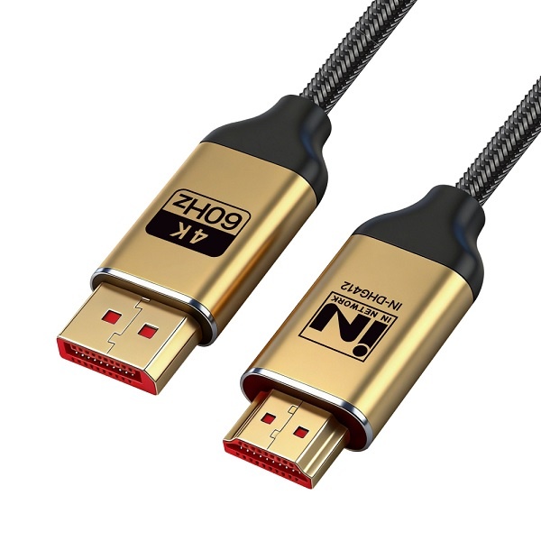 DisplayPort 1.2 to HDMI 2.0 변환 케이블, IN-DHG412 / INC374 [1.2m]