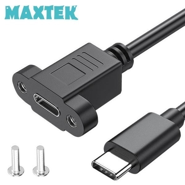 맥스텍 USB 2.0 C타입 연장 케이블 1m 판넬용 Type-C 포트 브라켓 [MT725]