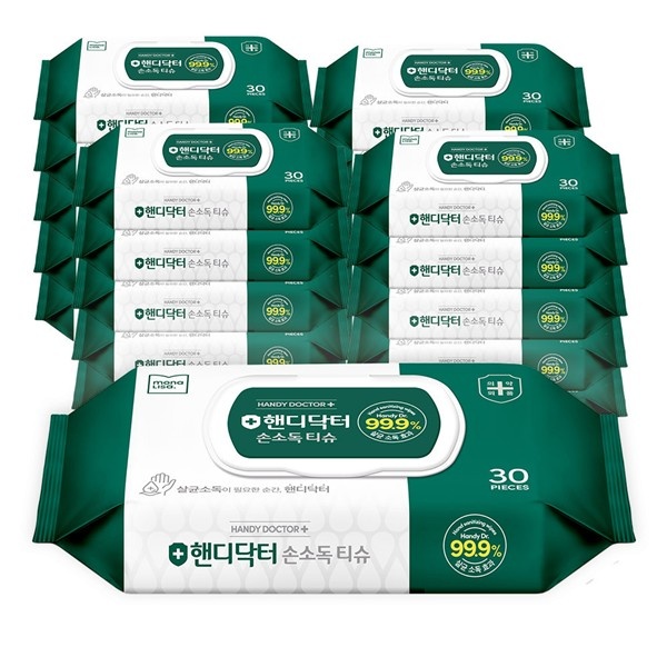 핸디닥터 손소독티슈 물티슈 캡형 30매 20팩